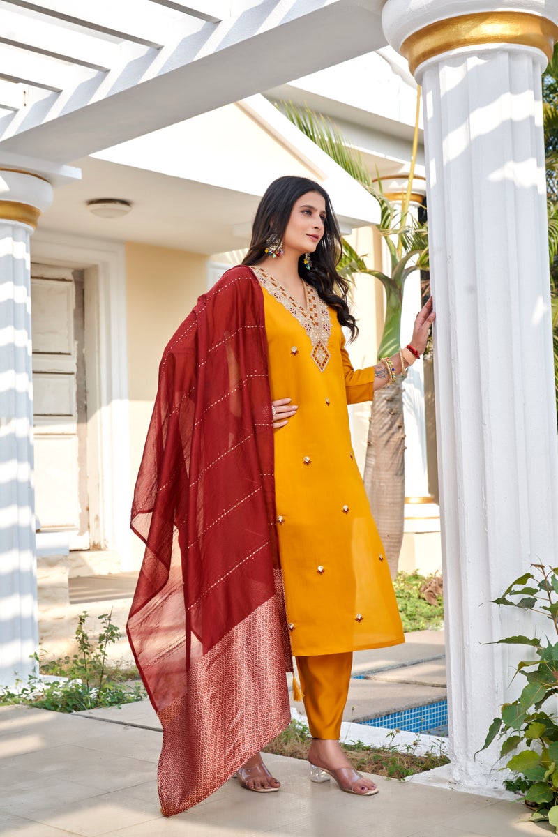 VISHVA CREATION Premium Yellow Suit Set for Women - Image 2